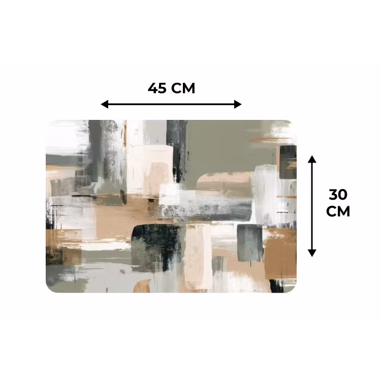 Penseelstreken - Abstract - Aardetinten Placemat vinyl groot -specs
