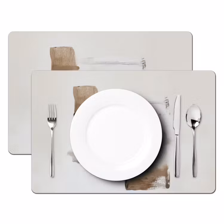 Penseelstreken - Balans - Beige - Bruin Placemat vinyl groot -zzsfeer2_Kitchenyeah-website