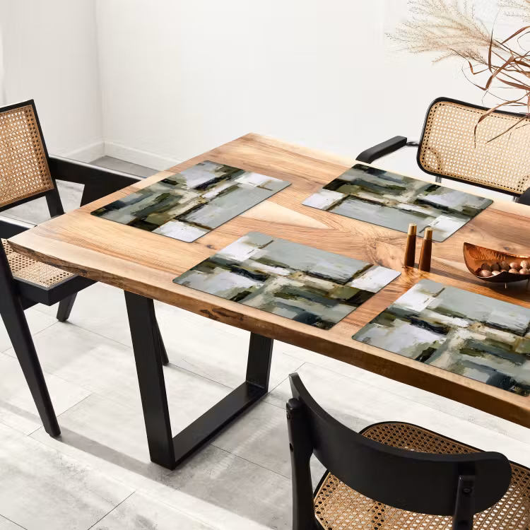 Penseelstreken - Groen - Abstract - Japandi Placemat vinyl groot -zzsfeer4_Kitchenyeah-website