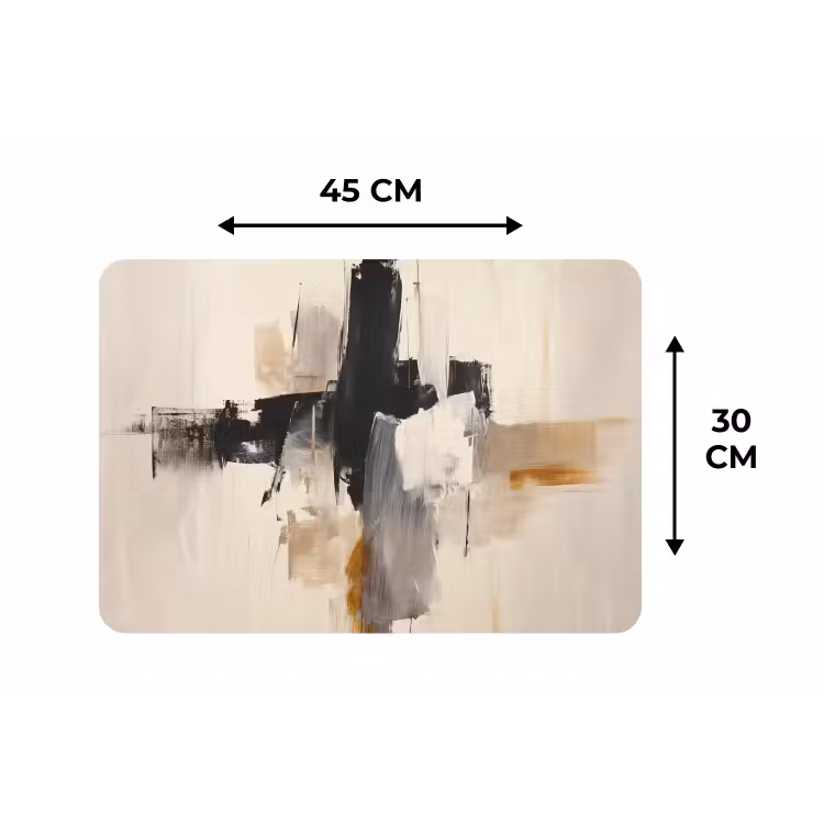 Penseelstreken - Ruw - Abstract - Beige Placemat vinyl groot -specs