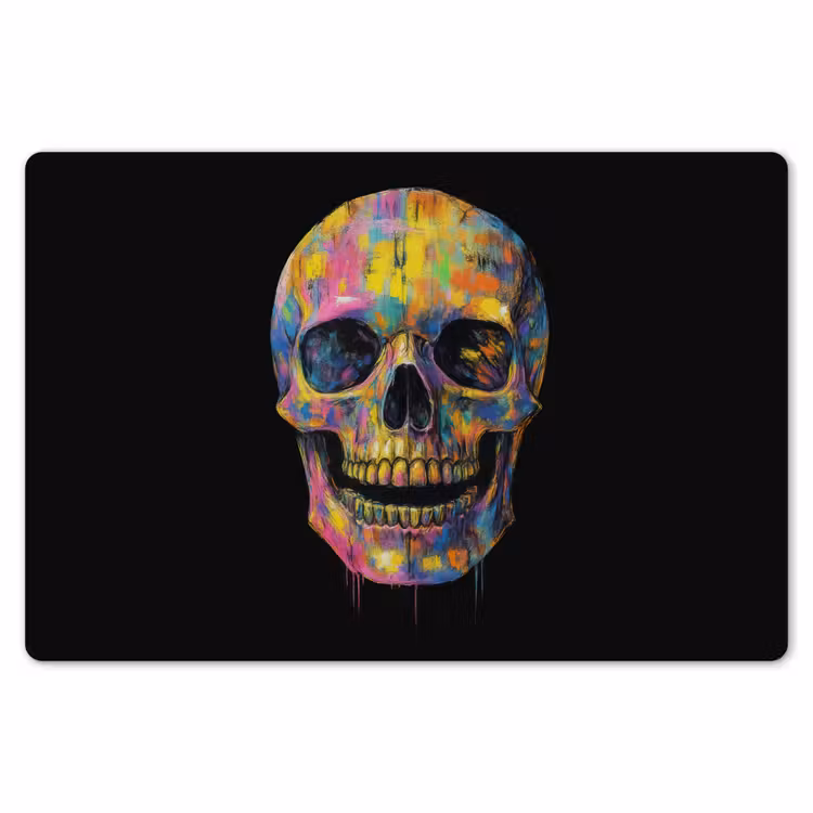 Penseelstreken - Schedel - Kleurrijk - Abstract Placemat vinyl groot -zzsfeer1_Kitchenyeah-website