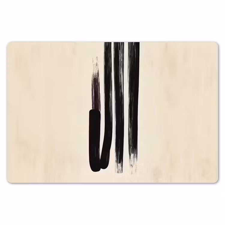 Penseelstreken - Verticaal - Zwart Placemat vinyl groot -zzsfeer1_Kitchenyeah-website