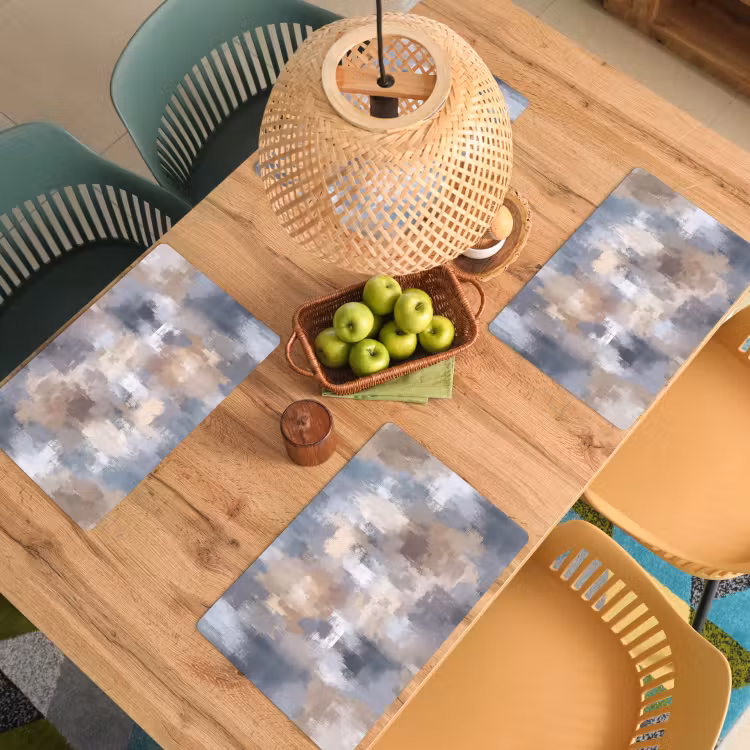 Penseelstreken - Schilderij - Beige Placemat vinyl groot -zzsfeer5_Kitchenyeah-website