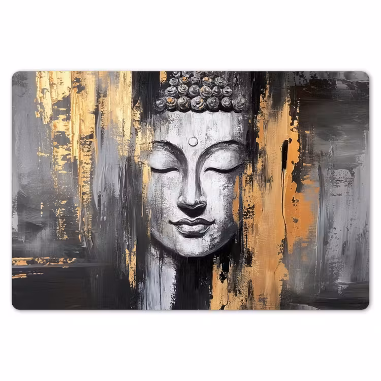 Boedhha - Penseelstreken - Goud - Abstract Placemat vinyl groot -zzsfeer1_Kitchenyeah-website