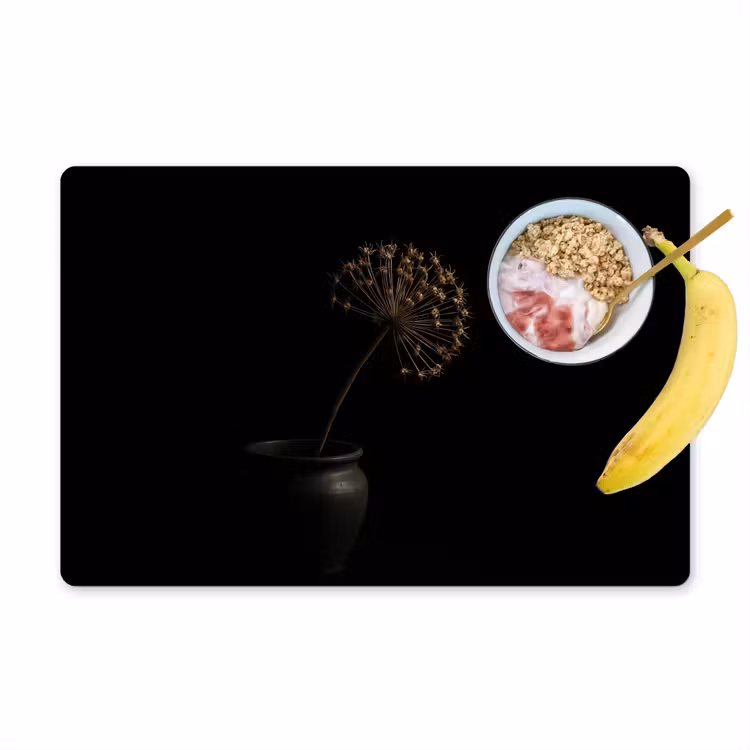 Bol - Gedroogd - Vaas - Zwart Placemat vinyl groot -zzzproduct_Kitchenyeah-website