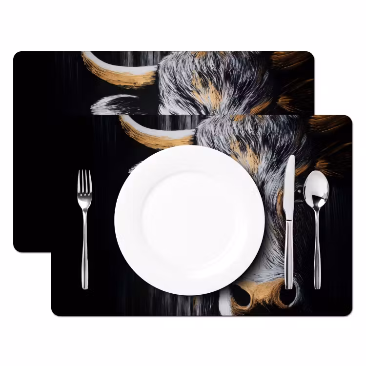 Stier - Hoorns - Snuit - Goud Placemat vinyl groot -zzsfeer2_Kitchenyeah-website