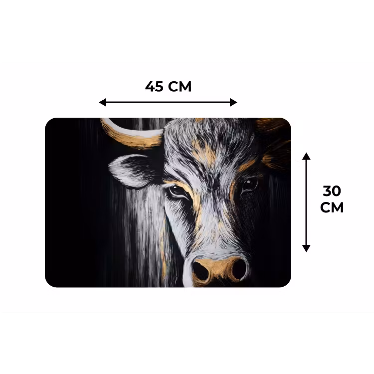 Stier - Hoorns - Snuit - Goud Placemat vinyl groot -specs