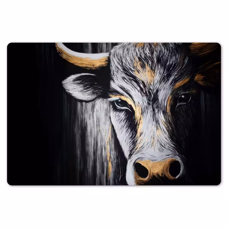Stier - Hoorns - Snuit - Goud Placemat vinyl groot -zzsfeer1_Kitchenyeah-website