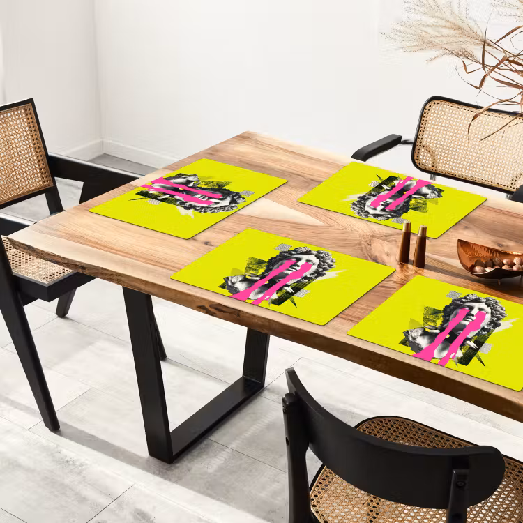 Buste - Verf - Geel Placemat vinyl groot -zzsfeer4_Kitchenyeah-website