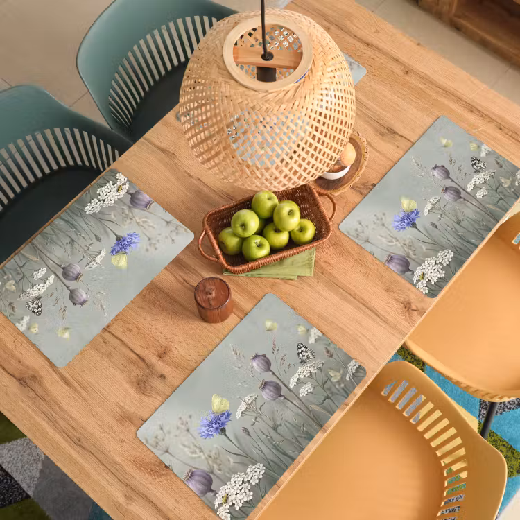 Vlinders - Wildbloemen - Illustratie - Kleurrijk Placemat vinyl groot -zzsfeer5_Kitchenyeah-website