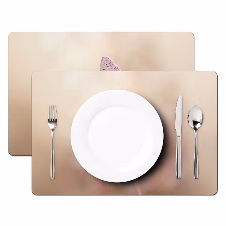 Vlinder - Bloem - Blauw Placemat vinyl groot -zzsfeer2_Kitchenyeah-website
