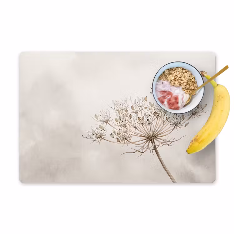 Vlinder - Bloem -Natuur - Beige Placemat vinyl groot -zzzproduct_Kitchenyeah-website