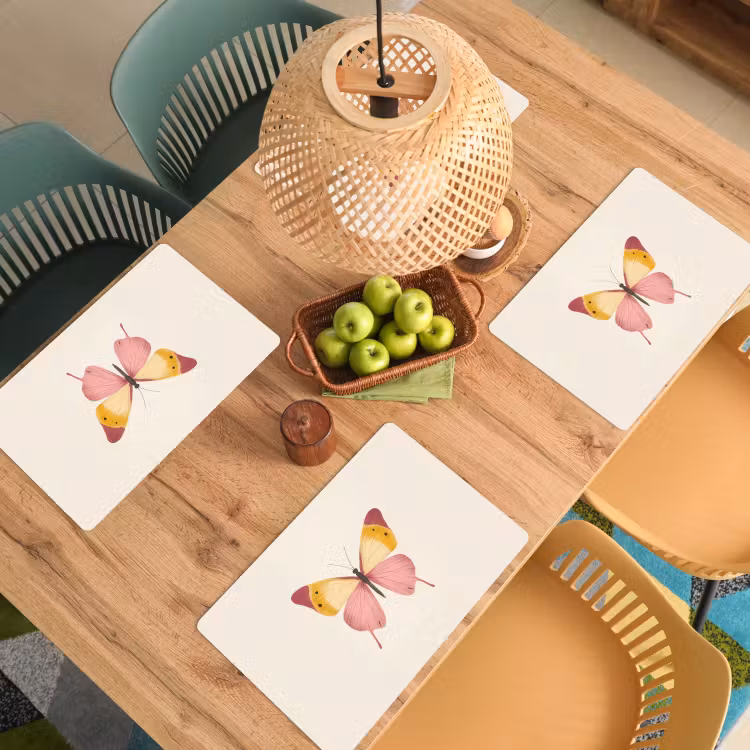 Vlinder - Illustratie - Roze Placemat vinyl groot -zzsfeer5_Kitchenyeah-website