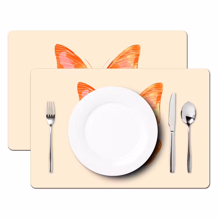 Vlinder - Minimalistisch - Roze Placemat vinyl groot -zzsfeer2_Kitchenyeah-website