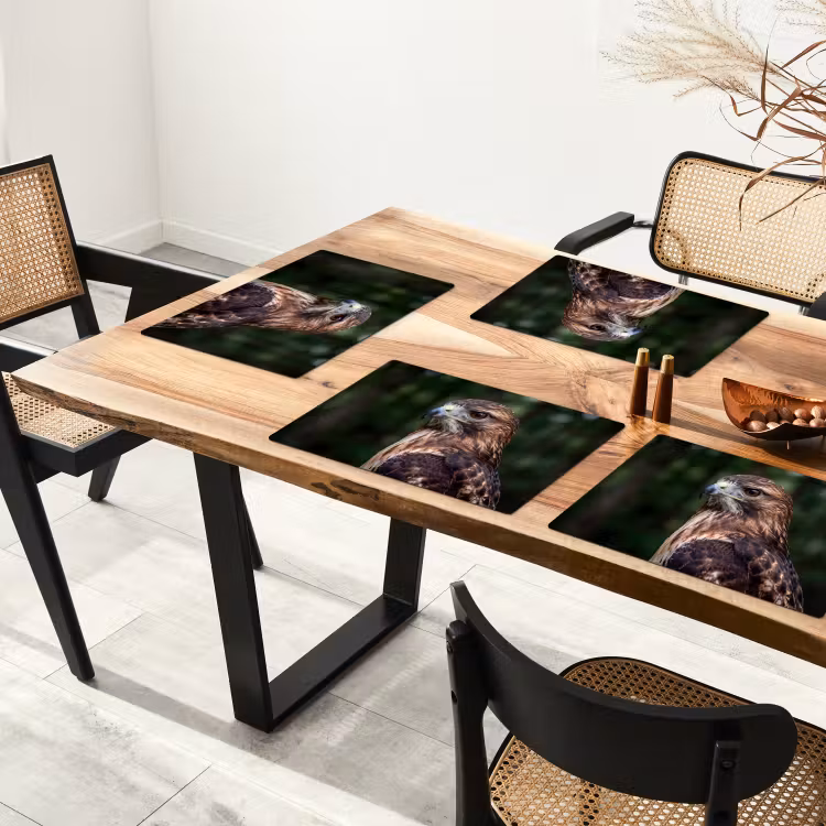 Buizerd - Roofvogel - Natuur - Bruin Placemat vinyl groot -zzsfeer4_Kitchenyeah-website