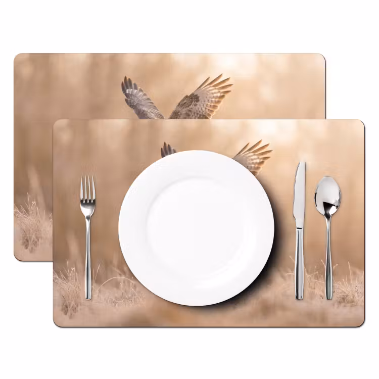 Buizerd - Roofvogel - Natuur - Bruin Placemat vinyl groot -zzsfeer2_Kitchenyeah-website