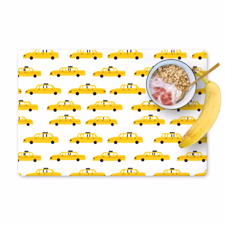 Taxi - Iconisch - Geel Placemat vinyl groot 368 -zzzproduct_Kitchenyeah-website