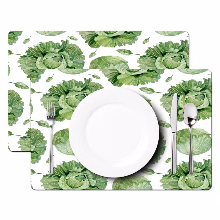 Kool - Bladgroen - Wit - Patroon Placemat vinyl groot 368 -zzsfeer2_Kitchenyeah-website