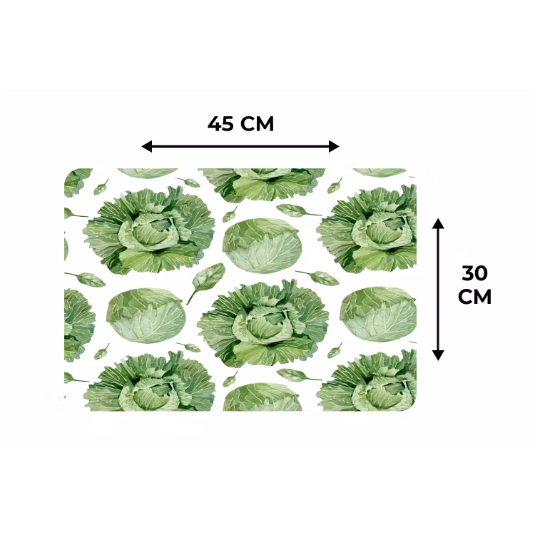 Kool - Bladgroen - Wit - Patroon Placemat vinyl groot 368 -specs