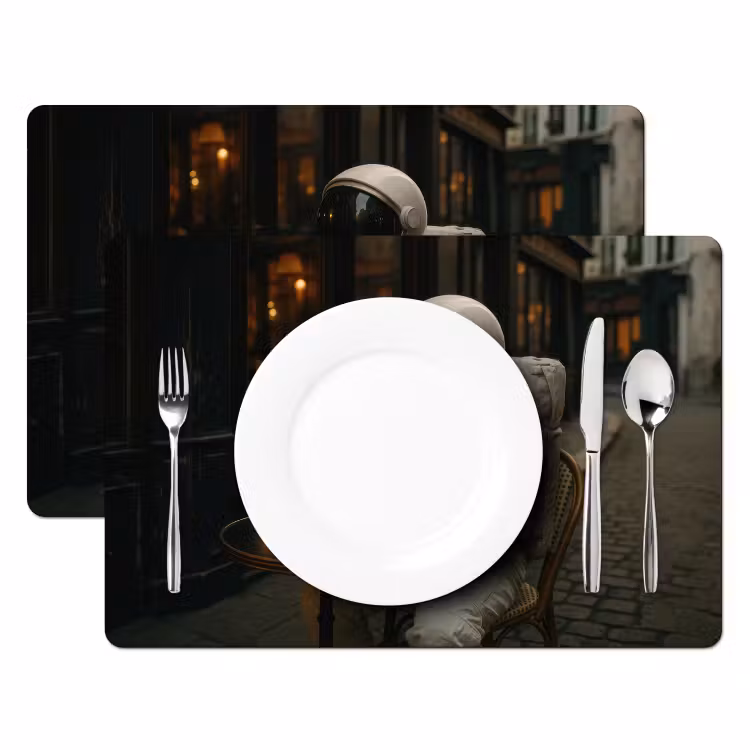 Café - Croissant - Koffie - Astronaut Placemat vinyl groot -zzsfeer2_Kitchenyeah-website