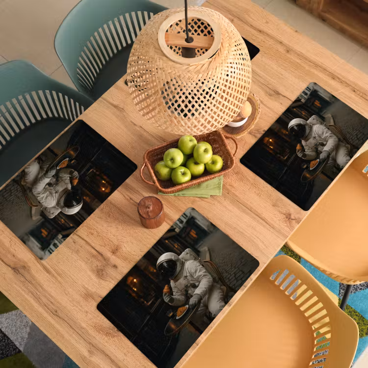 Café - Croissant - Koffie - Astronaut Placemat vinyl groot -zzsfeer5_Kitchenyeah-website