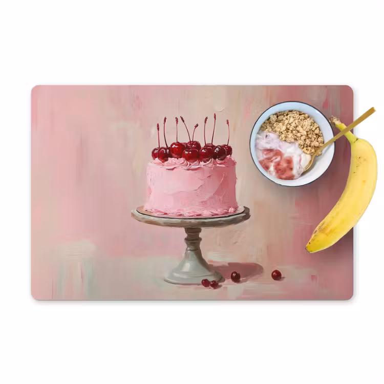 Taart - Pink - Cherry Placemat vinyl groot -zzzproduct_Kitchenyeah-website