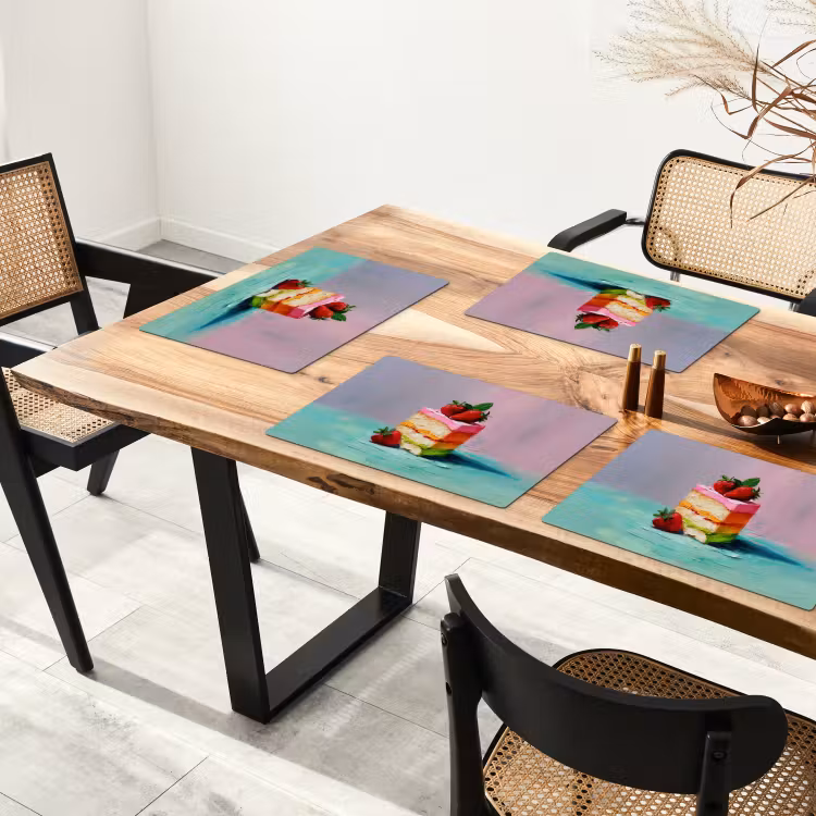 Taartje - Aardbeien - Glazuur - Kleurrijk Placemat vinyl groot -zzsfeer4_Kitchenyeah-website