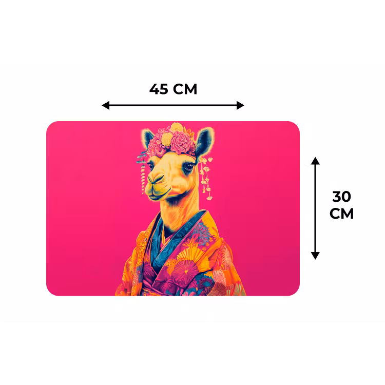 Kameel - Bloemen - Kimono - Waaiers Placemat vinyl groot -specs