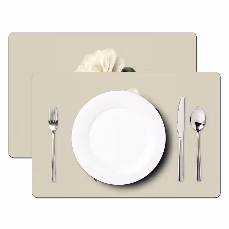 Cameliabloem - Wit - Groen Placemat vinyl groot -zzsfeer2_Kitchenyeah-website