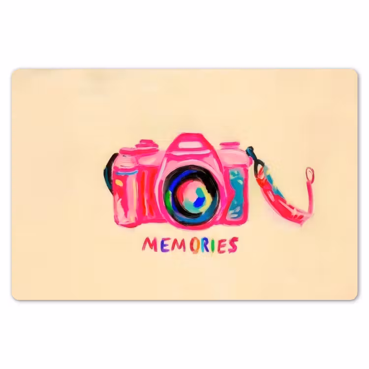 Camera - Memories - Roze - Geschilderd Placemat vinyl groot -zzsfeer1_Kitchenyeah-website