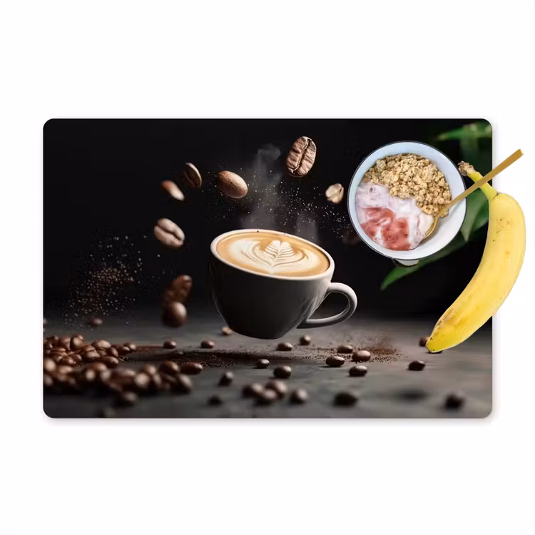 Cappuccino - Kop - Bonen - Bruin Placemat vinyl groot -zzzproduct_Kitchenyeah-website