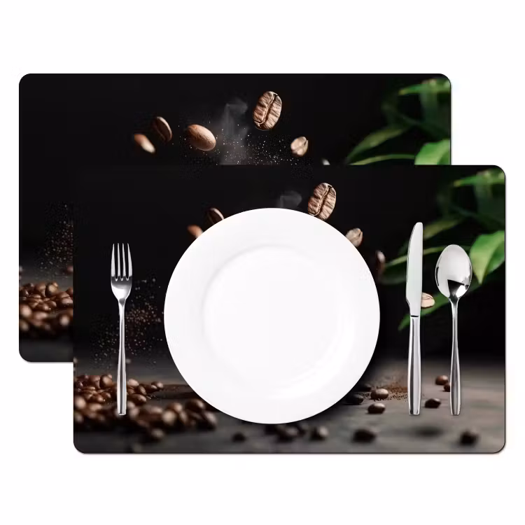 Cappuccino - Kop - Bonen - Bruin Placemat vinyl groot -zzsfeer2_Kitchenyeah-website