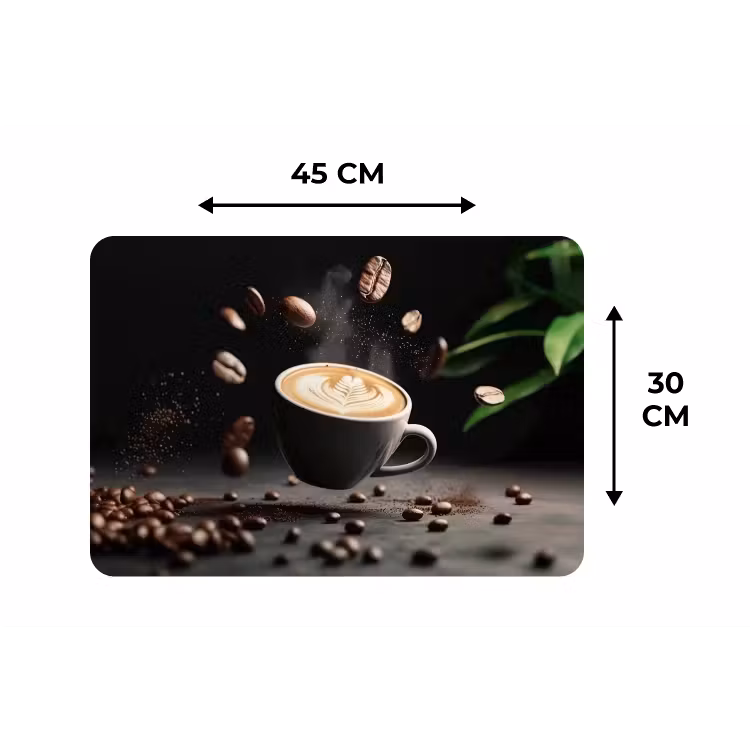 Cappuccino - Kop - Bonen - Bruin Placemat vinyl groot -specs
