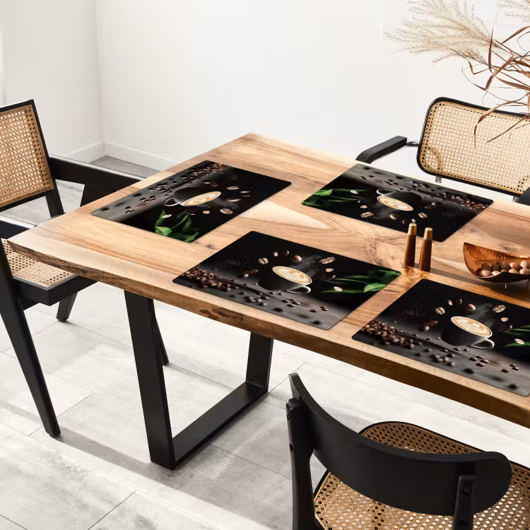 Cappuccino - Kop - Bonen - Bruin Placemat vinyl groot -zzsfeer4_Kitchenyeah-website