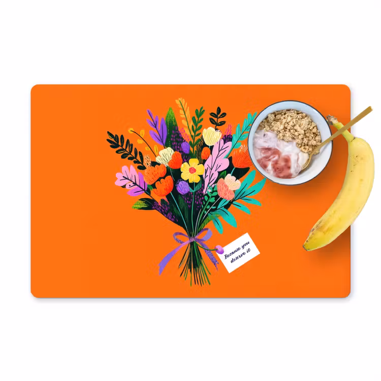 Kaartje - Boeket - Bloemen Placemat vinyl groot -zzzproduct_Kitchenyeah-website