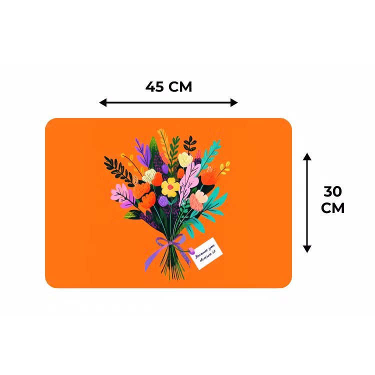 Kaartje - Boeket - Bloemen Placemat vinyl groot -specs