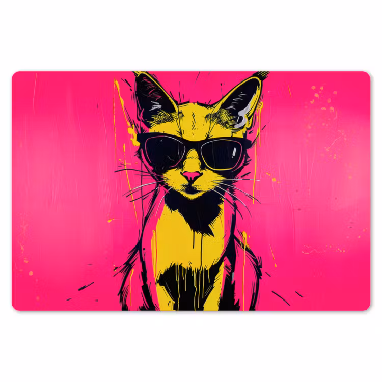 Kat - Art - Zonnebril - Roze Placemat vinyl groot -zzsfeer1_Kitchenyeah-website