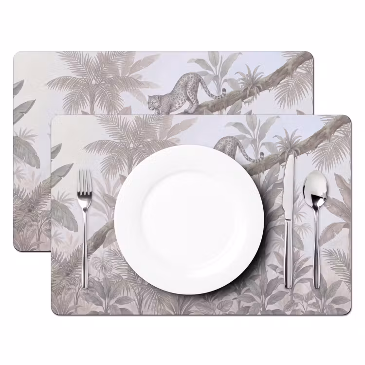 Kat - Vogel - Jungle - Illustratie - Dieren Placemat vinyl groot -zzsfeer2_Kitchenyeah-website