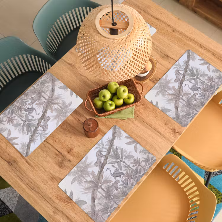 Kat - Vogel - Jungle - Illustratie - Dieren Placemat vinyl groot -zzsfeer5_Kitchenyeah-website