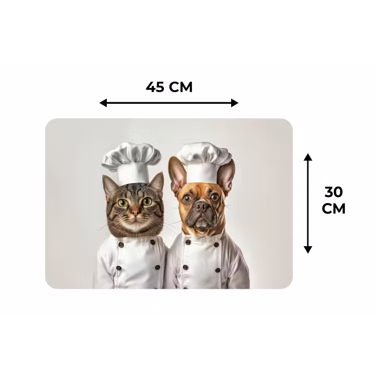 Kat - Hond - Kokskleding Placemat vinyl groot -specs