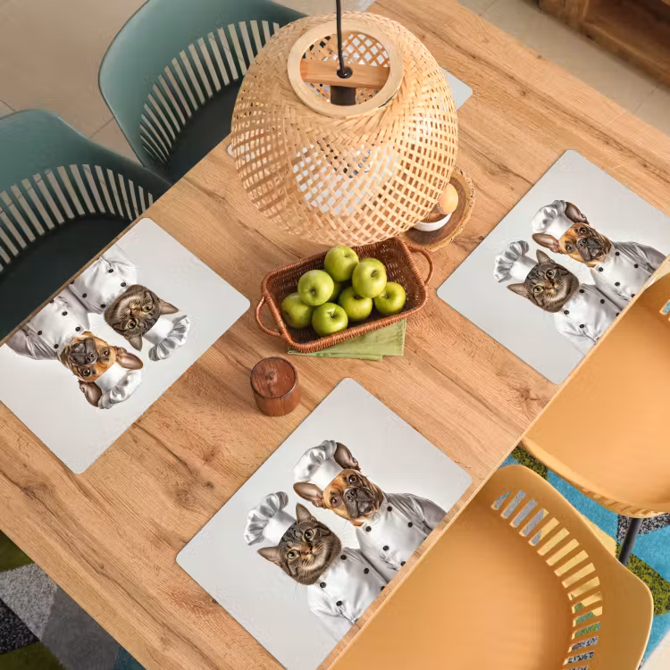 Kat - Hond - Kokskleding Placemat vinyl groot -zzsfeer5_Kitchenyeah-website