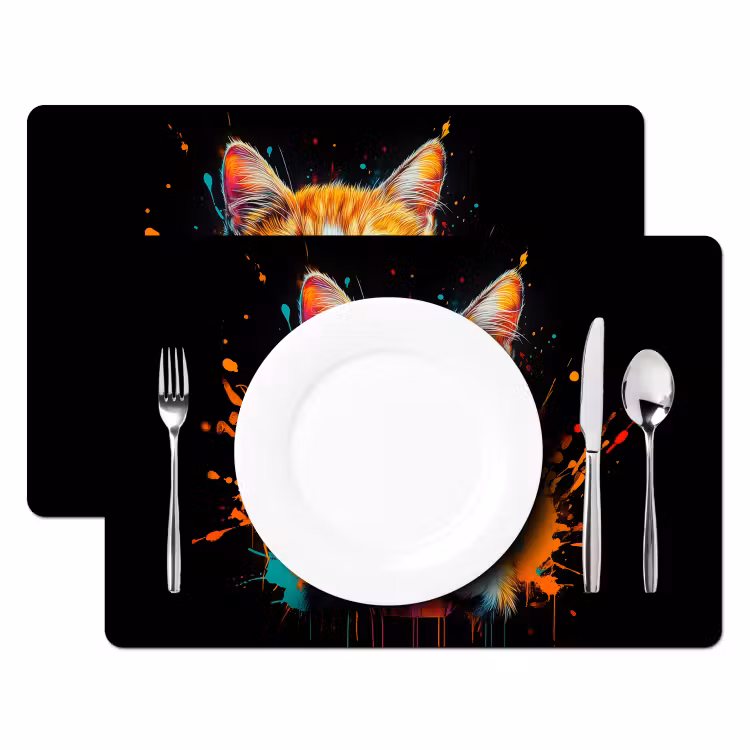 Kat - Eten - Patat - Graffiti - Abstract Placemat vinyl groot -zzsfeer2_Kitchenyeah-website