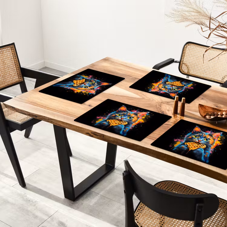 Kat - Graffiti - Kleurrijk - Wafel - Eten Placemat vinyl groot -zzsfeer4_Kitchenyeah-website