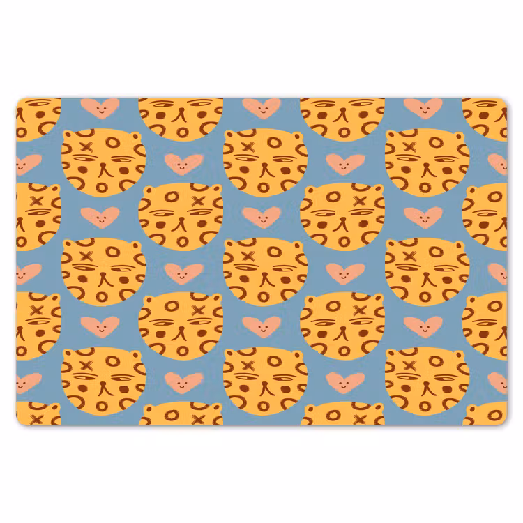 Kattenkoppen - Cirkels - Hartjes - Blauw Placemat vinyl groot 368 -zzsfeer1_Kitchenyeah-website
