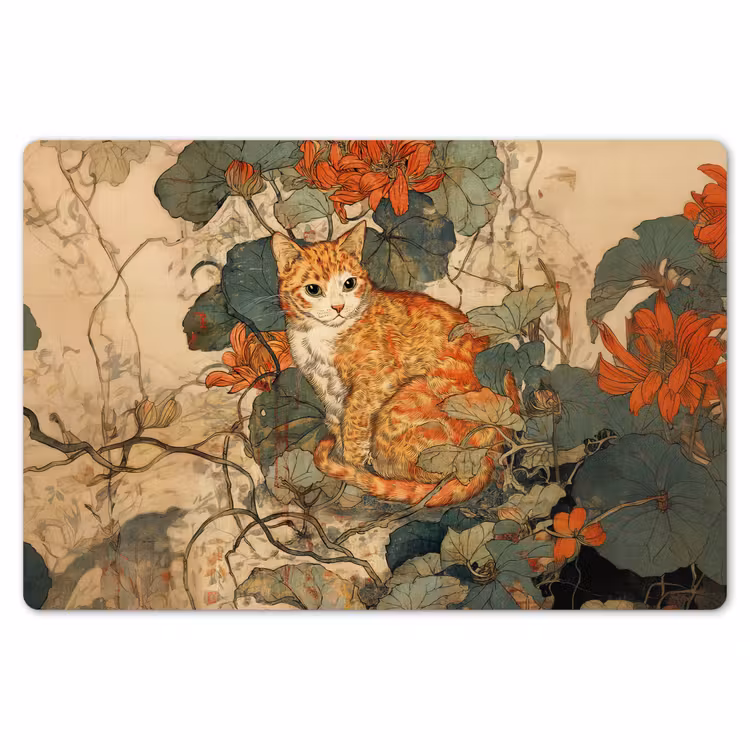Kat - Sierlijk - Bloemen Placemat vinyl groot -zzsfeer1_Kitchenyeah-website