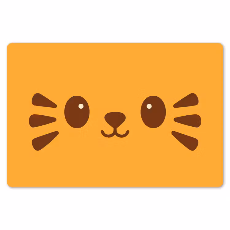 Kat - Simplistisch - Oranje - Vrolijk Placemat vinyl groot -zzsfeer1_Kitchenyeah-website