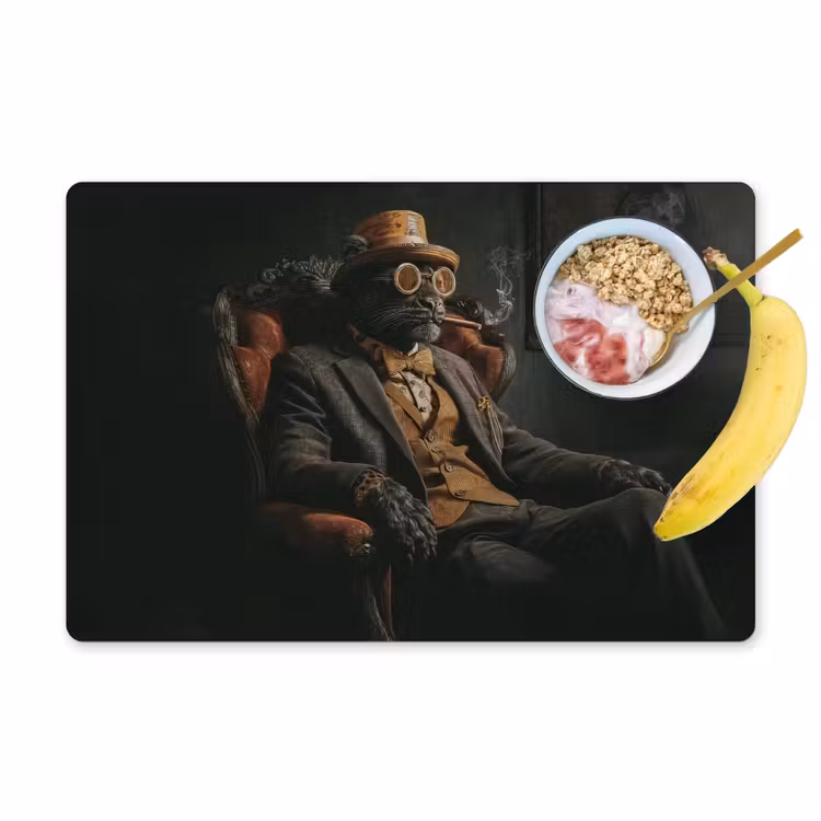 Kat - Pak - Oranje - Sigaar Placemat vinyl groot -zzzproduct_Kitchenyeah-website