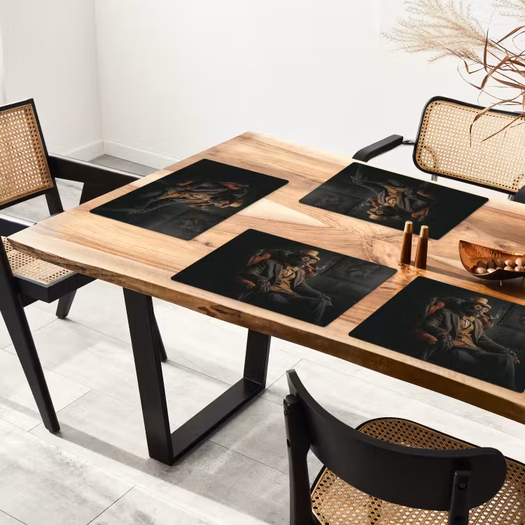 Kat - Pak - Oranje - Sigaar Placemat vinyl groot -zzsfeer4_Kitchenyeah-website