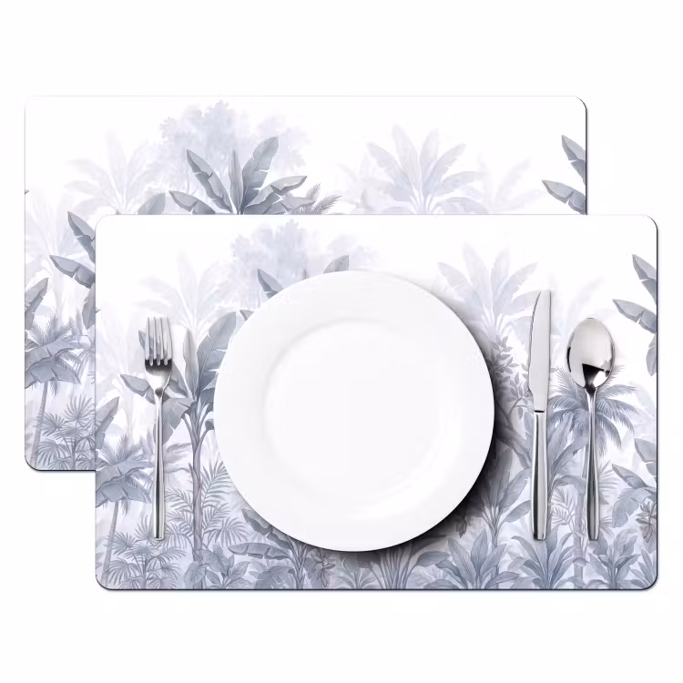 Kat - Tropisch bos - Modern - Grijs Placemat vinyl groot -zzsfeer2_Kitchenyeah-website
