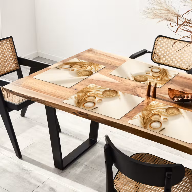 Granen - Hout - Kom - Beige Placemat vinyl groot -zzsfeer4_Kitchenyeah-website